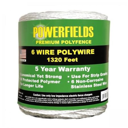 Powerfields Powerfields 1382004 660 ft. Powerfields White 6-Wire Polywire 1382004